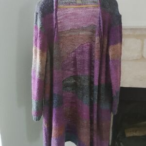 Chico's Purple and Gray Women's Cardigan